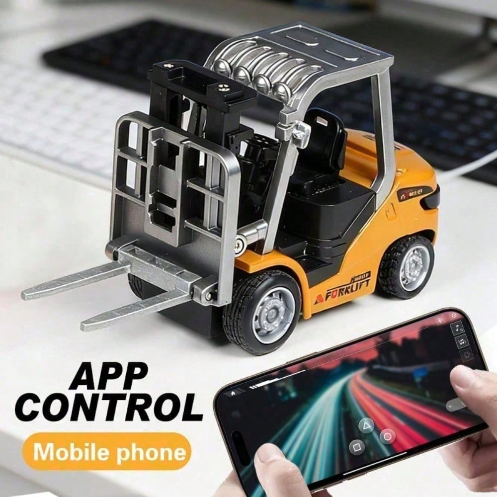 App Controlled RC Construction Truck Mini Alloy Forklift Toy With Realistic Lift System, Perfect Christmas Gift For Boys & Adults, Boy Toys, Party Favors For Kids, Kids Party Favors, Toys For Boy