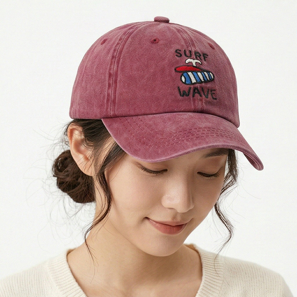 The Airplane English Letter Embroidered, Washed And Aged Retro Baseball Cap Is Suitable For Daily Outdoor Use On The Street