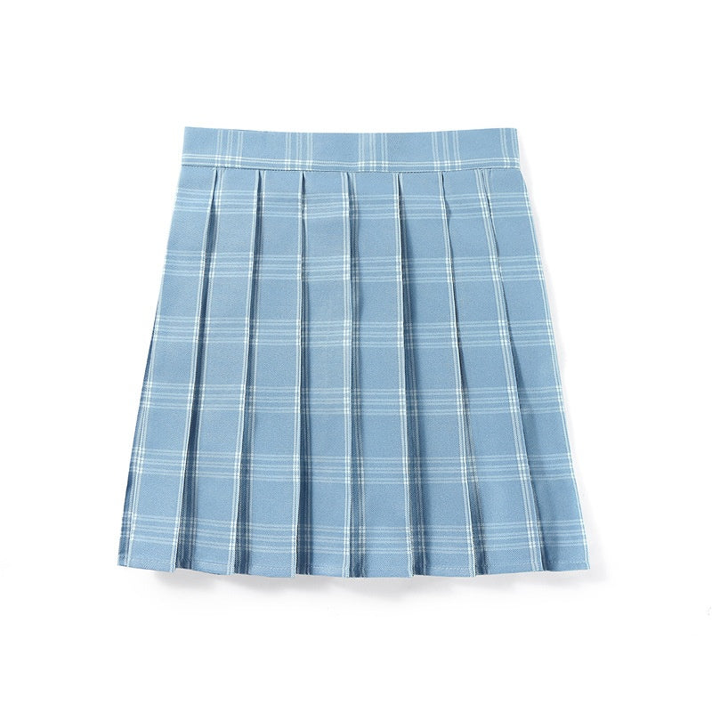 High-waisted Pleated Plaid Mini Skirt