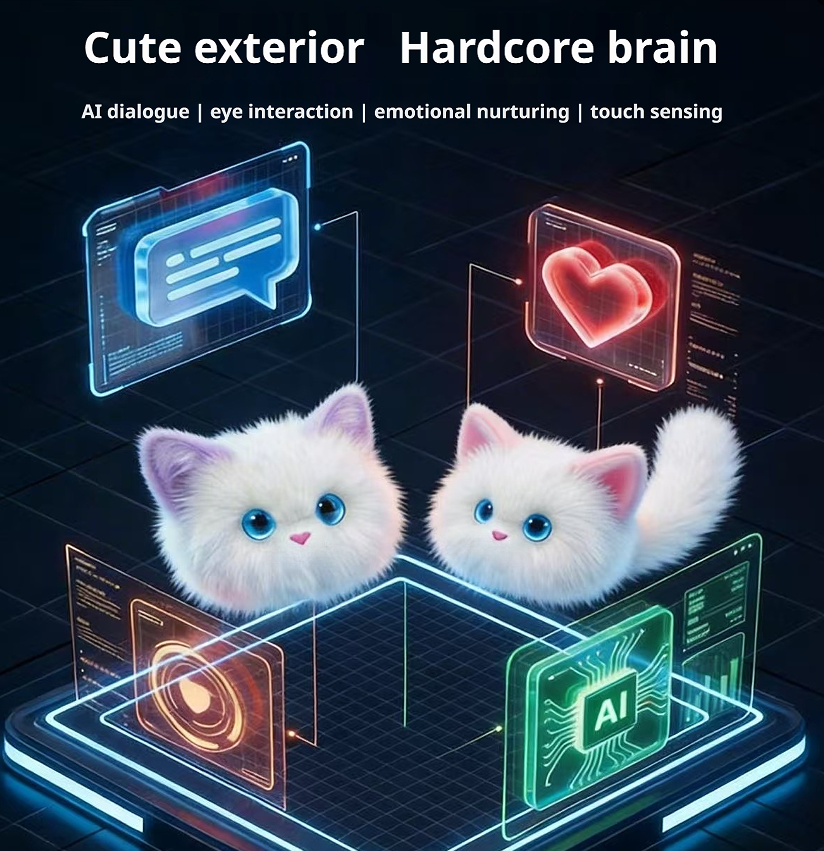 AI Naughty Cat   Smart Interactive Electronic Pet Plush Toy, Cute Doll, Birthday Gift & Trendy Pendant