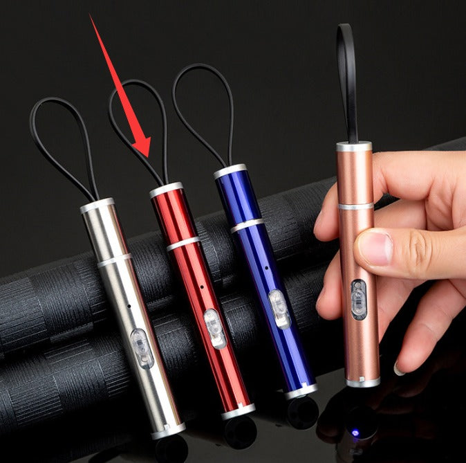 USB Direct-Charge Stainless Steel Mini Charging Flashlight