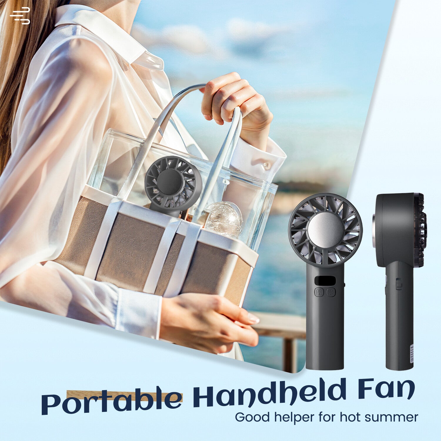 Handheld Portable Fan Speed1100 Adjustable Turbo Mini Fans 5000mAh Battery