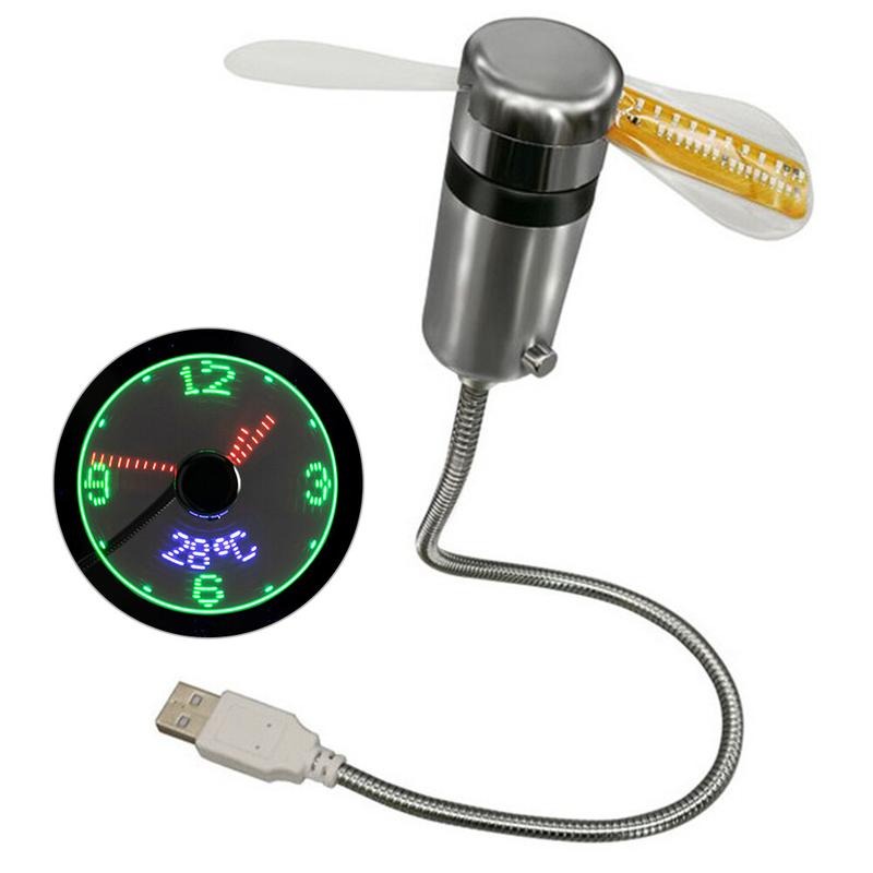 2-3 Days ArriveClock Fans DC 5V LED Clock Fan Portable Gadgets Time Temperature Display UK