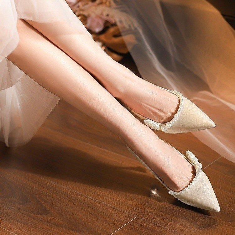 Xiuhmu Wedding Bridal Shoes, Banquet High Heels, 2025 New Style Elegant Versatile Wedding Shoes For Women
