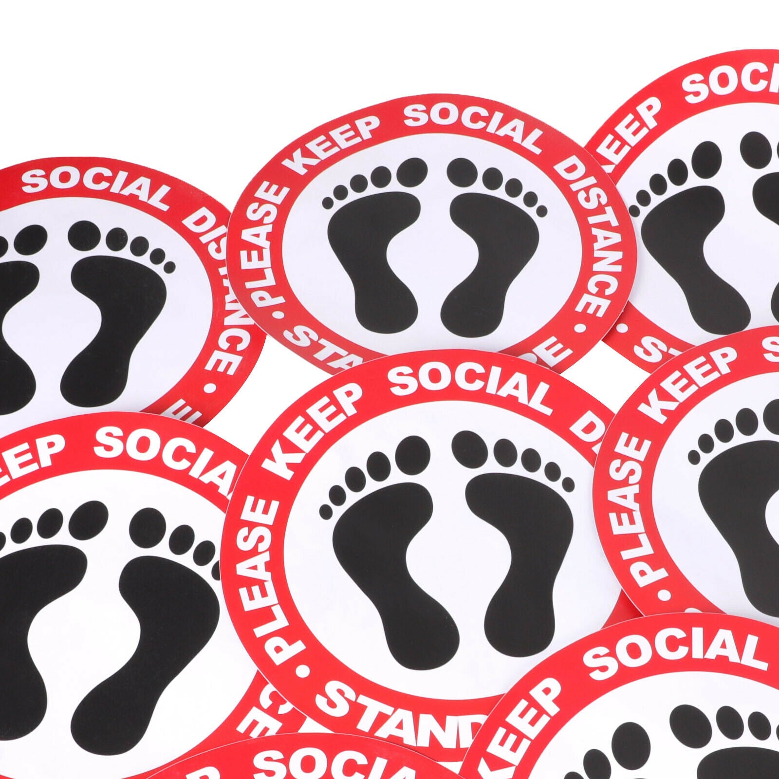 10 Pcs Social Distancing Floor Vinyl Sticker, 1.5M Distance, Floor Sticker Decal