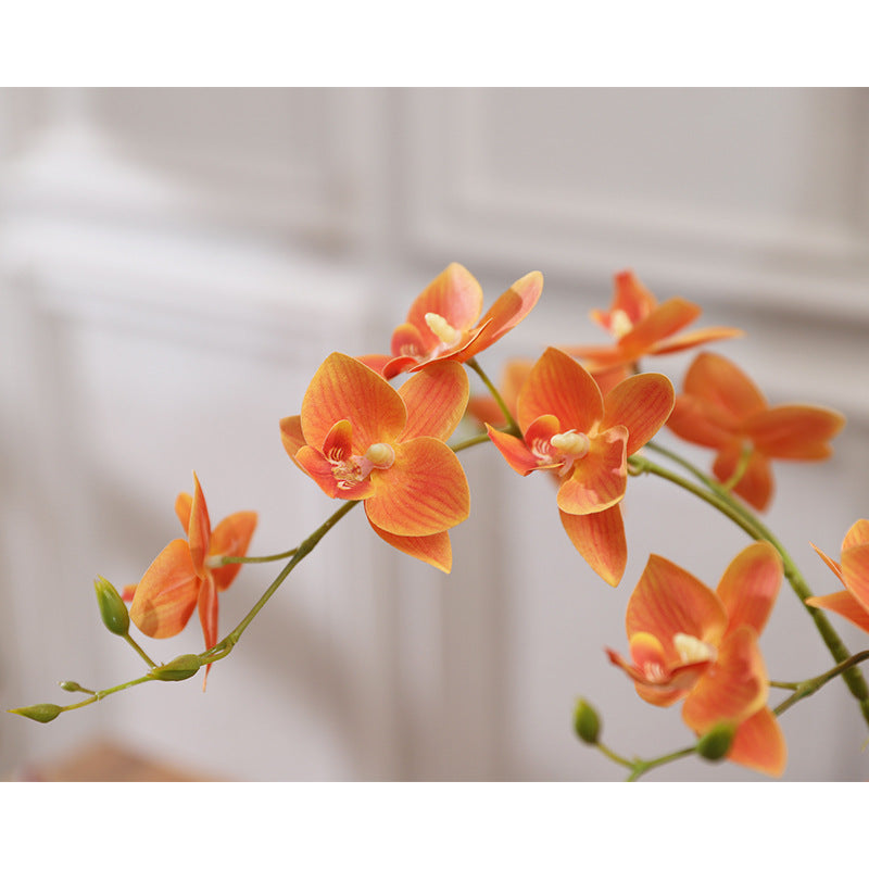Silicone-Feel Dove Orchid Artificial Flower Arrangement Set - Modern Minimalist Silk Floral Decor for Living Room Home Display