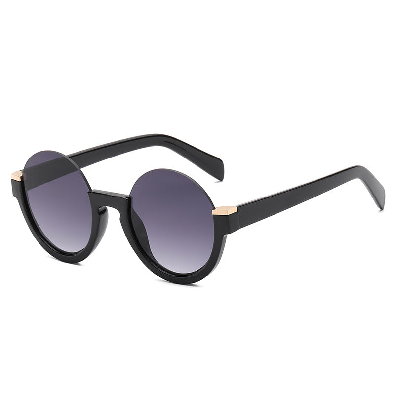 Trendy Semi-rimless Sunglasses With Blue-light Protection