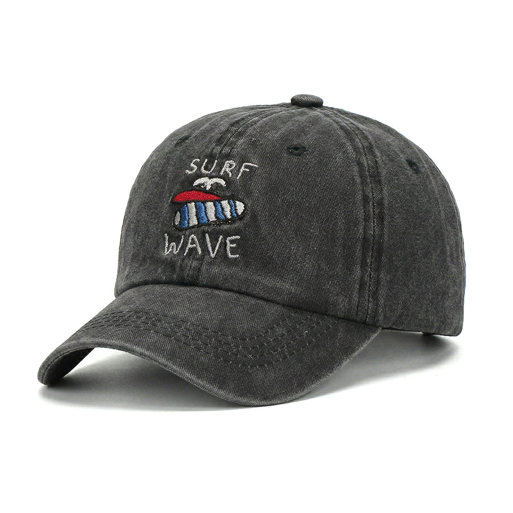 The Airplane English Letter Embroidered, Washed And Aged Retro Baseball Cap Is Suitable For Daily Outdoor Use On The Street