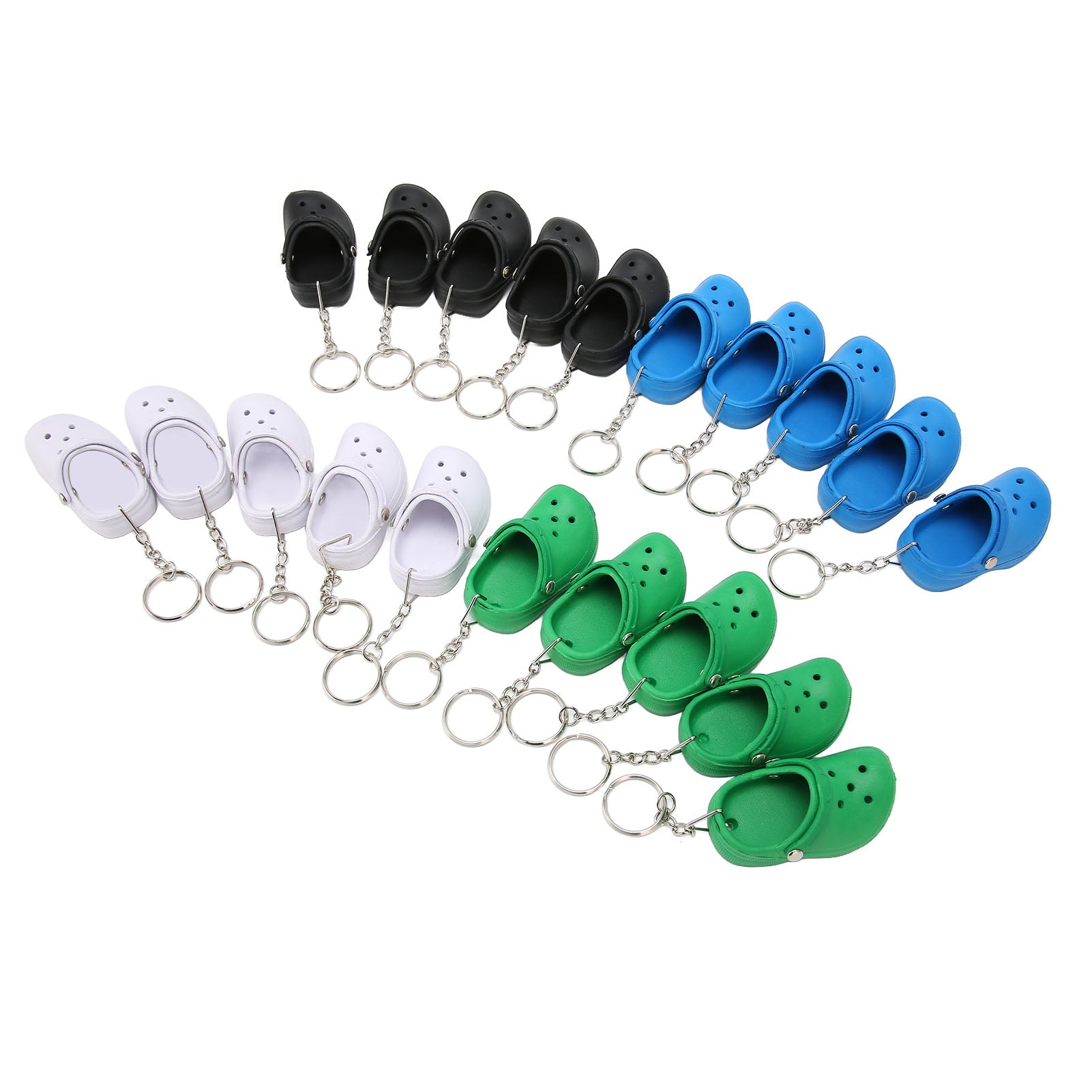20 Pcs Cute Slipper Keyring Silicone Beach Hole Little Sandals Mini Shoe Key Ring Four Color For Decoration