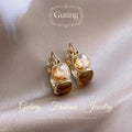2026 Hot Sale Maillard Square Zircon Mini Hoop Earrings, Elegant Premium Unique Design Fall Winter Ladies Earrings