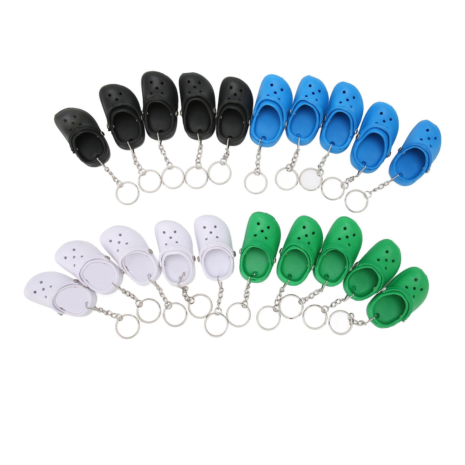 20 Pcs Cute Slipper Keyring Silicone Beach Hole Little Sandals Mini Shoe Key Ring Four Color For Decoration