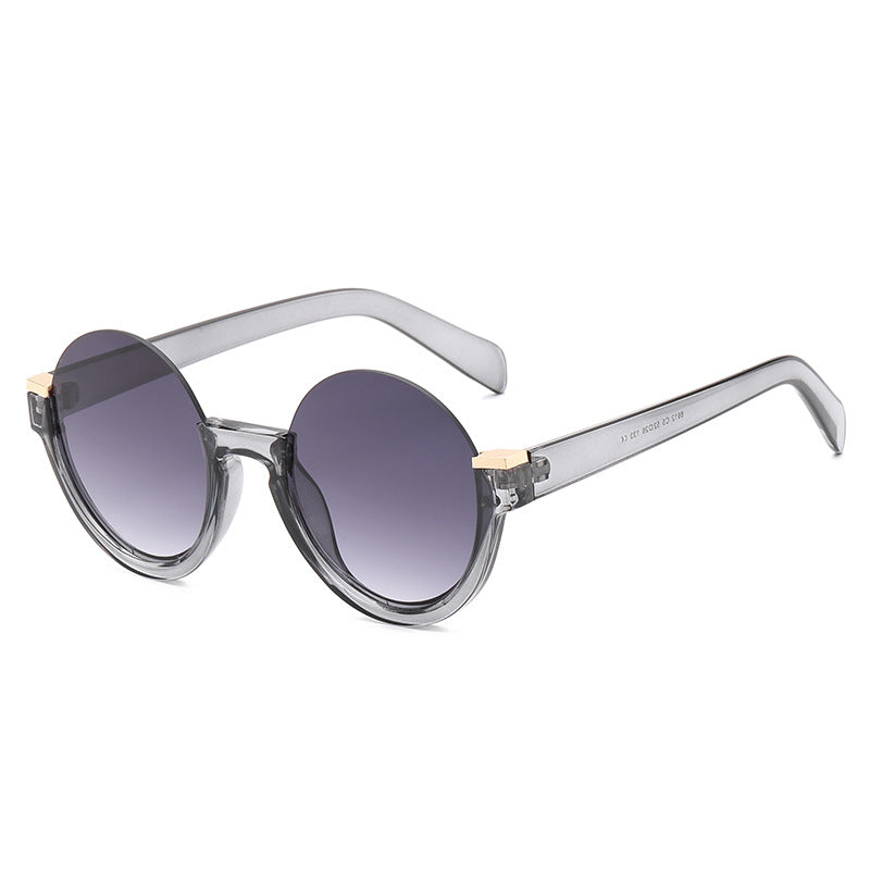 Trendy Semi-rimless Sunglasses With Blue-light Protection