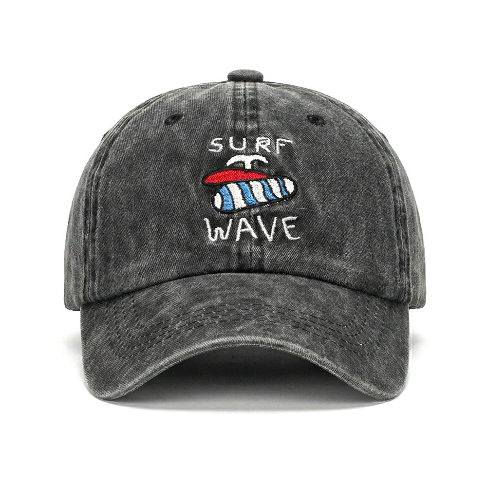 The Airplane English Letter Embroidered, Washed And Aged Retro Baseball Cap Is Suitable For Daily Outdoor Use On The Street