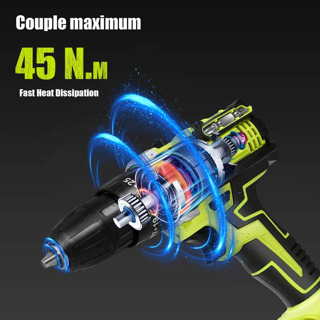 21V Cordless Impact Drill, Electric Screwdriver, Electric Hammer Drill, Mini Cordless Hand Drill, Lithium-ion Battery Power Tools