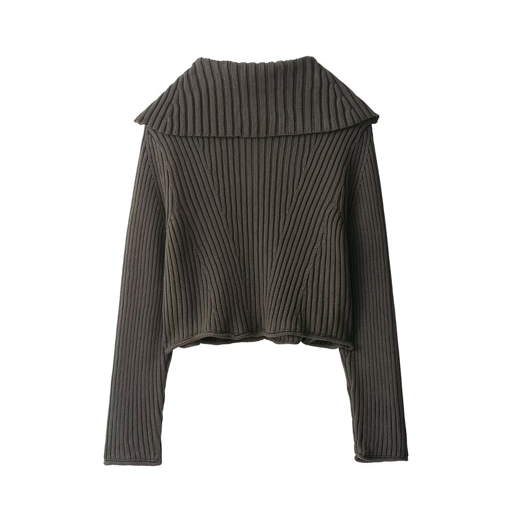 Fall 2025 New Arrival Rib-Knit Cardigan With Buttons