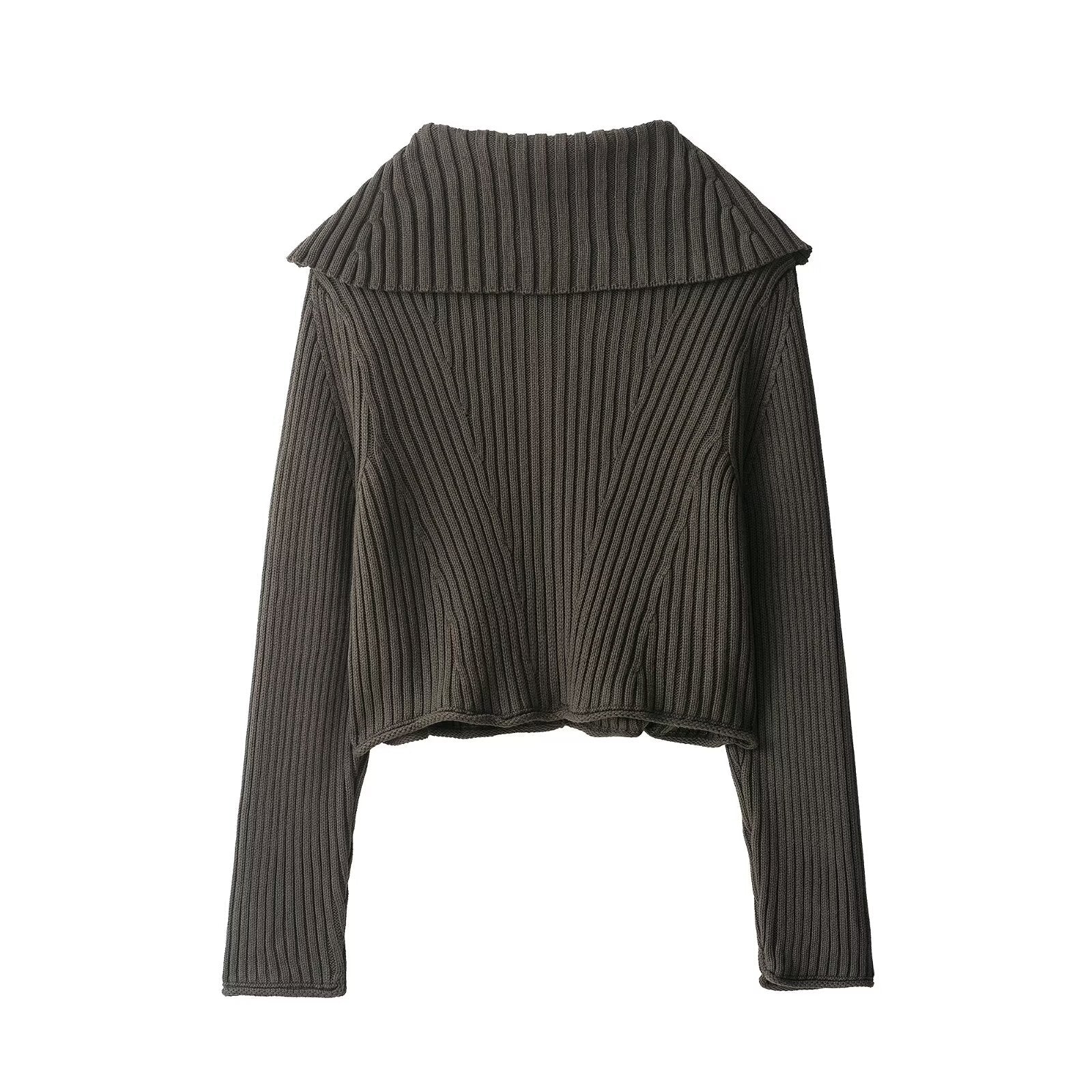 Fall 2025 New Arrival Rib-Knit Cardigan With Buttons