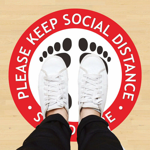 10 Pcs Social Distancing Floor Vinyl Sticker, 1.5M Distance, Floor Sticker Decal