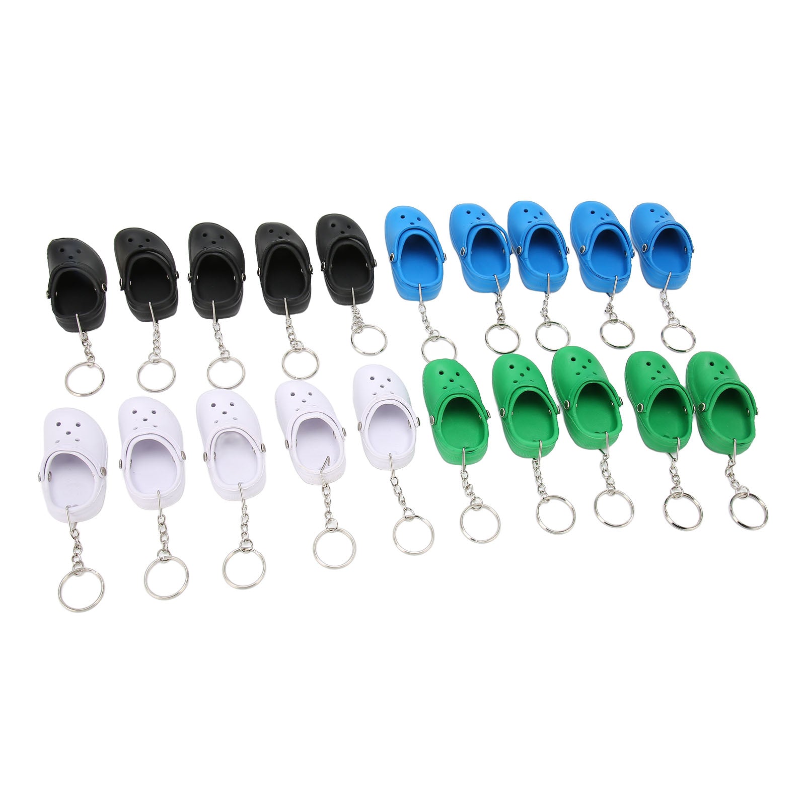 20 Pcs Cute Slipper Keyring Silicone Beach Hole Little Sandals Mini Shoe Key Ring Four Color For Decoration