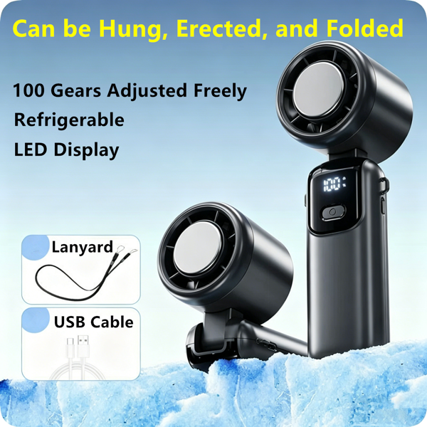 Portable Handheld Mini Turbo Fan In Outdoor USB Rechargeable Ice Cooling Fans W LED Display Fan US Logistics Only For USPS.TK TMEU Only For Self-pickup