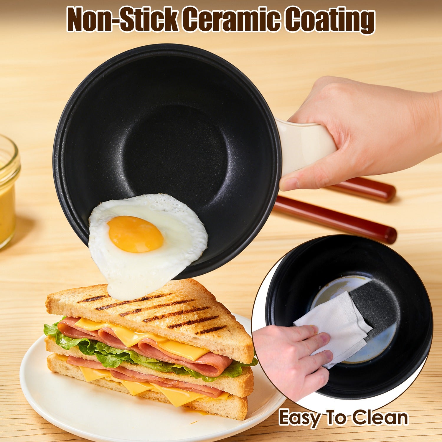 1Pc Electric Hot Pot With Steamer 1.8L Mini Portable Hot Pot With 300W 600W Dual Power For Egg Fried Rice Ramen Oatmeal Soup Overheat Protection For College Dorm Room Essential