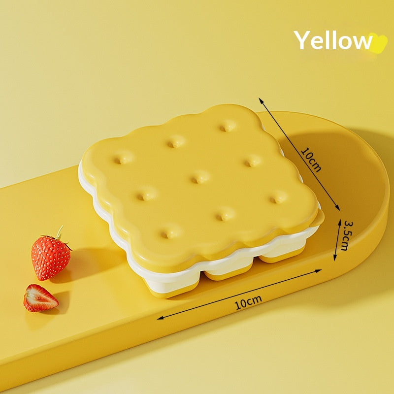 Creative Cookie-shaped Ice Cube Tray Mold Plastic Ice Mold With Lid Reusable Ice Cube Tray Drink Whisky Ice Coolers Ice Cube Maker Kitchen Bar Tools Gadgets