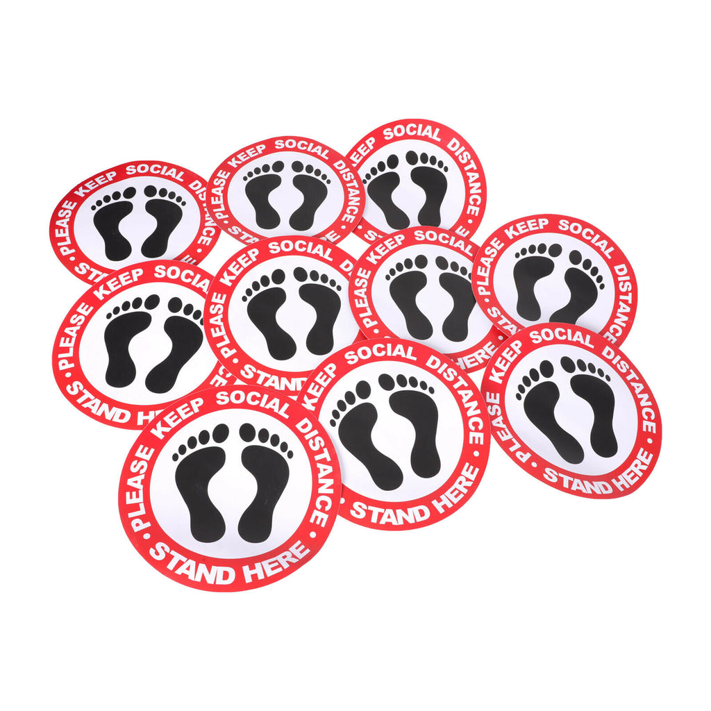 10 Pcs Social Distancing Floor Vinyl Sticker, 1.5M Distance, Floor Sticker Decal