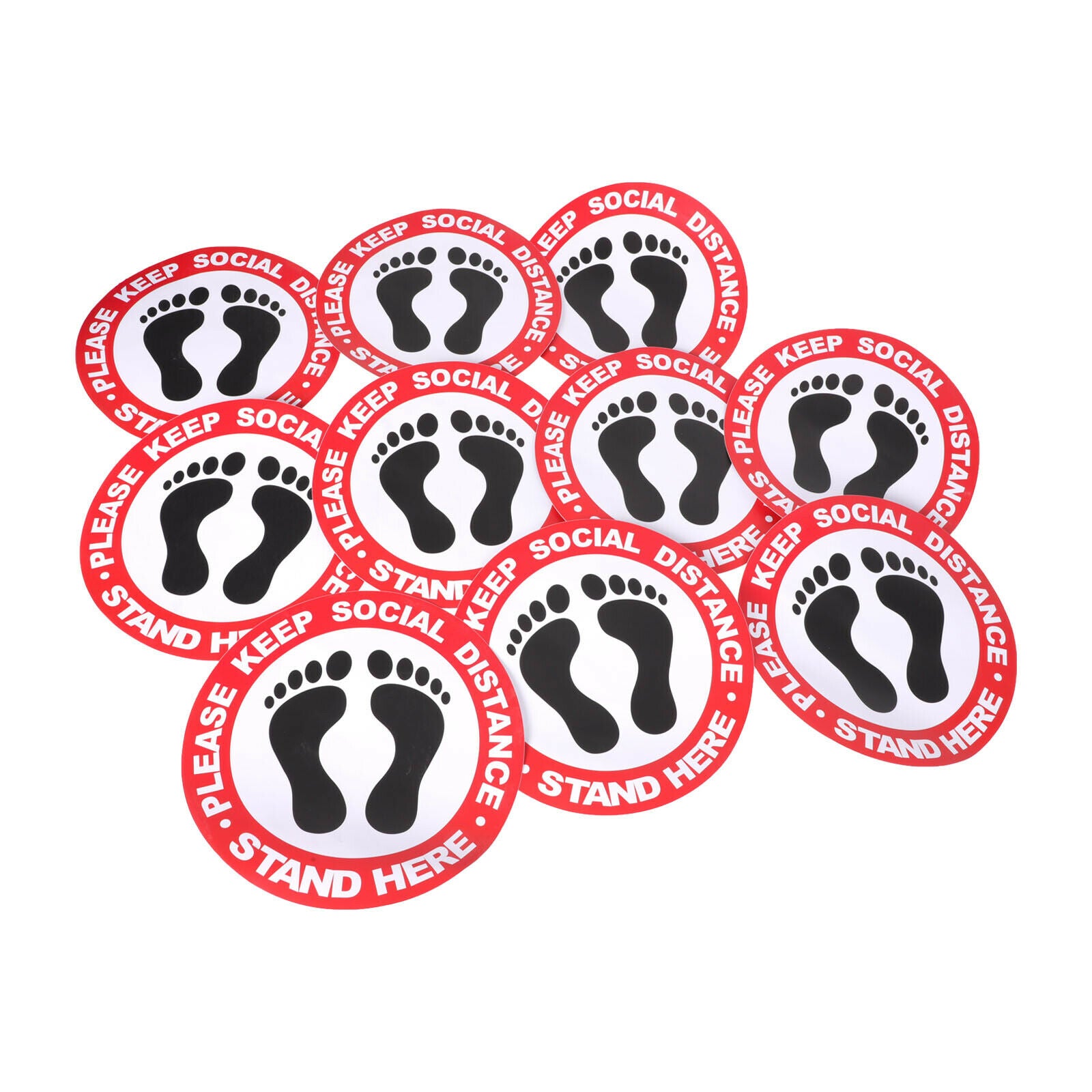 10 Pcs Social Distancing Floor Vinyl Sticker, 1.5M Distance, Floor Sticker Decal