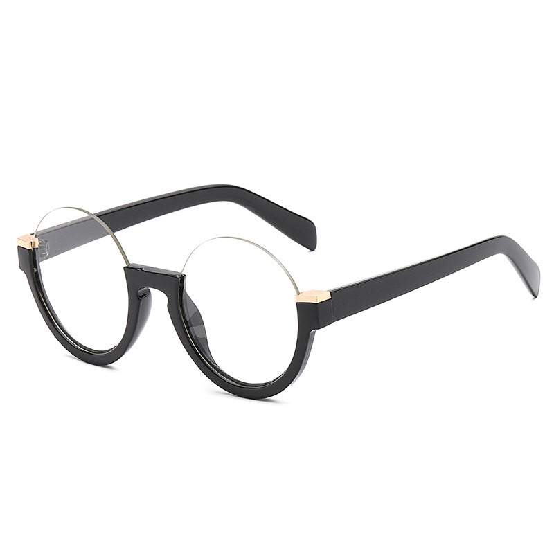 Trendy Semi-rimless Sunglasses With Blue-light Protection