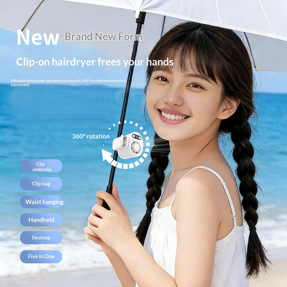 Ice-Pack Waist-Hanging Semiconductor Cooling Mini USB Desktop Neck-Hanging Fan