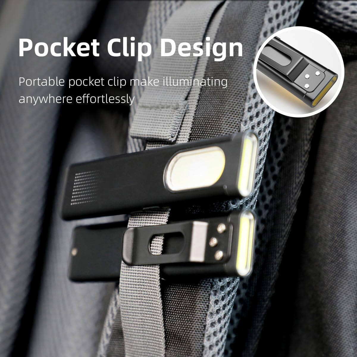 Ultra Thin Flat EDC Gadgets Torch With Magnetic Base & COB Side Light  Pocket Torch With Red Blue Emergency Strobe Everyday Carry Essential