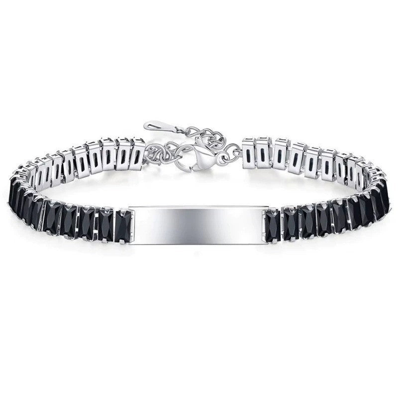 Womens Stainless Steel Colorful Zircon Bracelet