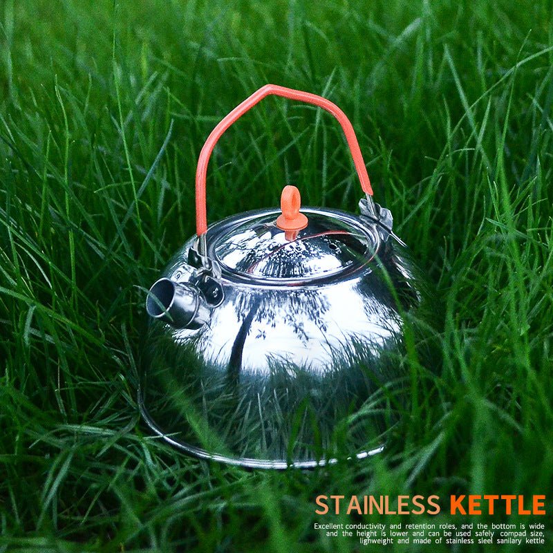 Outdoor 304 Stainless Steel Kettle Mini Water Boiler Camping