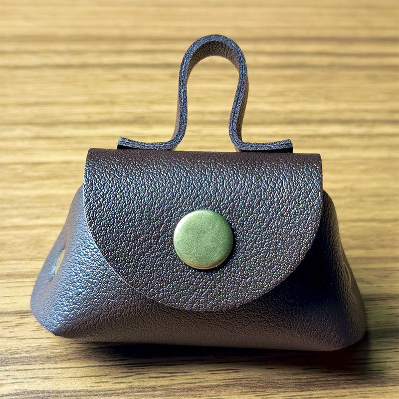 Leather Mini Wallet Necklace Pendant Niche Design