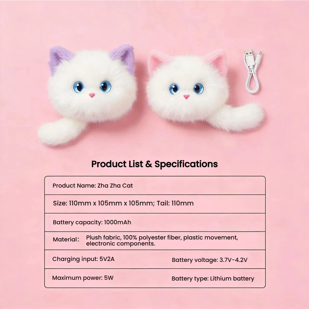 AI Naughty Cat   Smart Interactive Electronic Pet Plush Toy, Cute Doll, Birthday Gift & Trendy Pendant