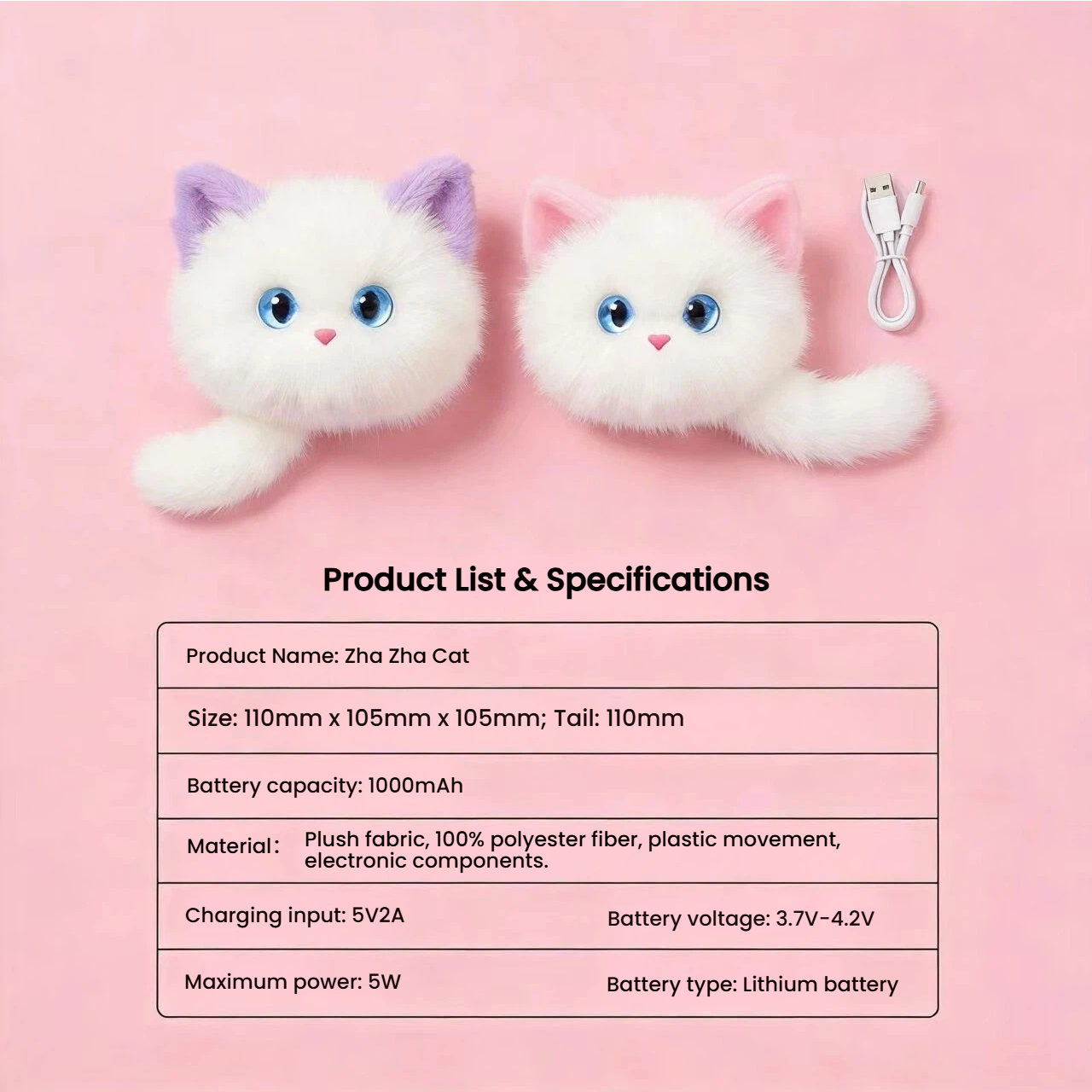 AI Naughty Cat   Smart Interactive Electronic Pet Plush Toy, Cute Doll, Birthday Gift & Trendy Pendant