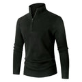 Mens Minimalist Casual Half-zip Turtleneck Sweater