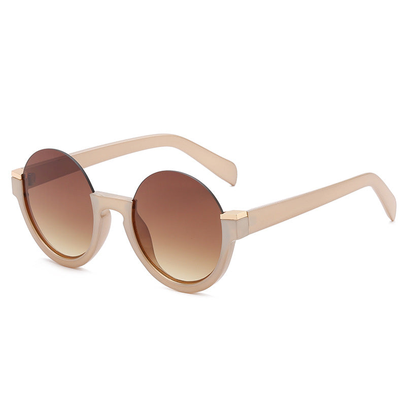 Trendy Semi-rimless Sunglasses With Blue-light Protection